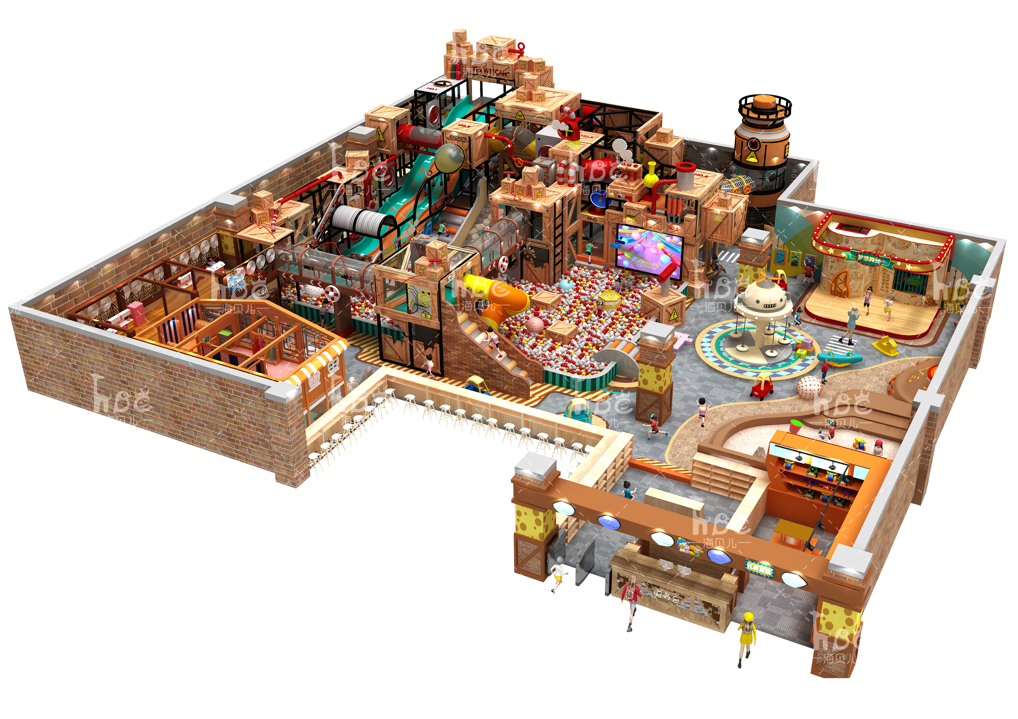 OEM Children's Indoor Playroom Equipment Commercial Play Centre Equipment