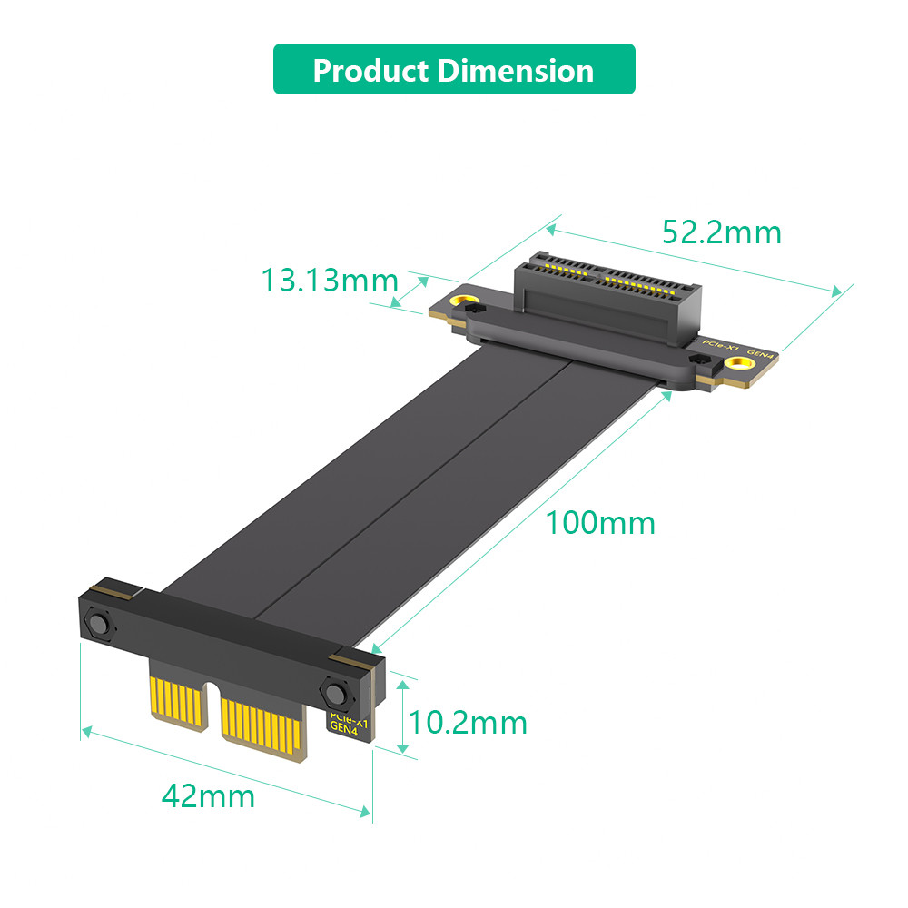 PCI Express 4.0 1X to PCI-E X1 Adapter Riser Card + High Speed Data Extension Cable length 90 Degree 180 Degree 270 Degree new 4.0 compatible PCI-E