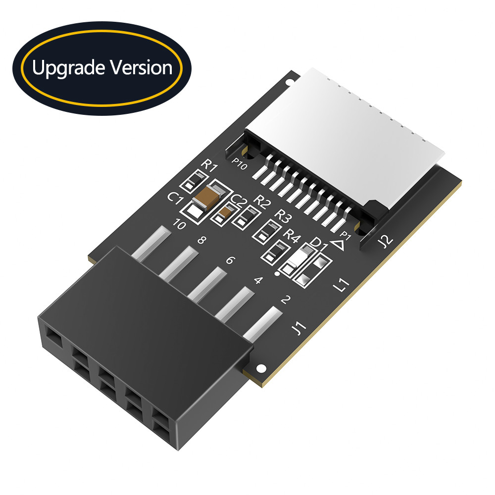 New Version USB 2.0 9pin Front Panel Header to Type-E Internal Adapter with 5V Power LED