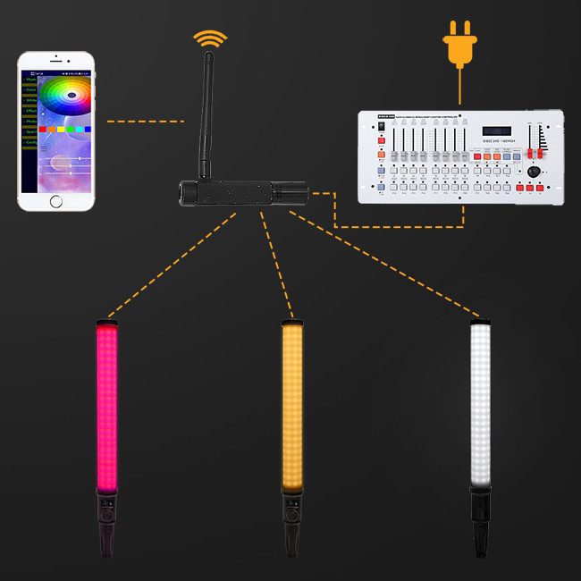 OEM logo Hand held 14 effects led stick light with Wireless DMX control for film shooting RGB LED Tube Light