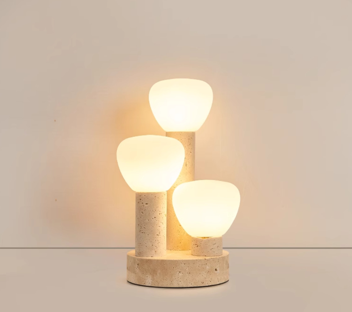 Yellow travertine wooden table lamp bedroom for home decorator interior stone table lamp