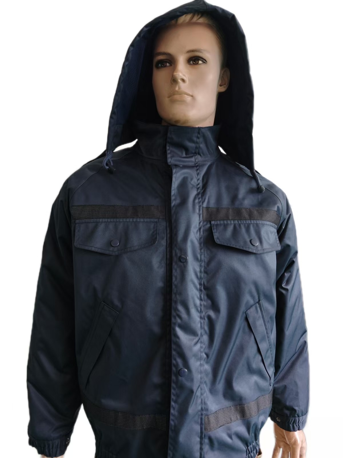 Stealth Black Military Parka - Detachable Thermal Liner & Utility Pockets