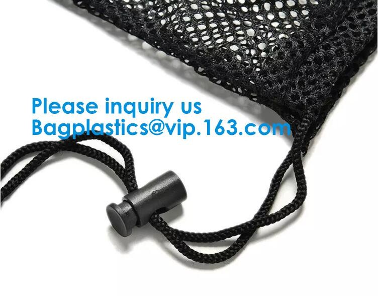 Promotion Small Polyester Mesh Drawstring Bag Customs Size and Logo printing Round Bottom Drawstring Mesh Bag For Sport,