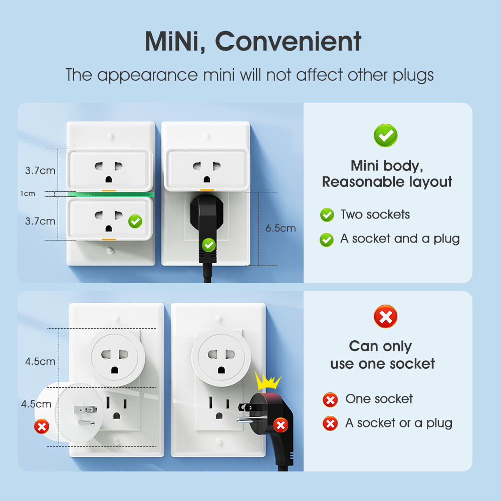 Tuya Smart Plug 16A WiFi Socket with Timing Power Monitor and Alexa Google Home Smart Life Integration for Smart Home Automation