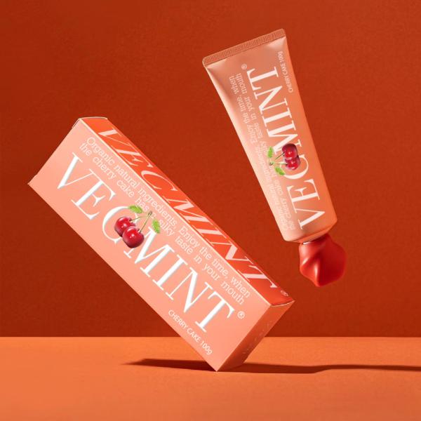VECMINT Cherry Cake Flavored Toothpaste - With Organic Natural Ingredients,