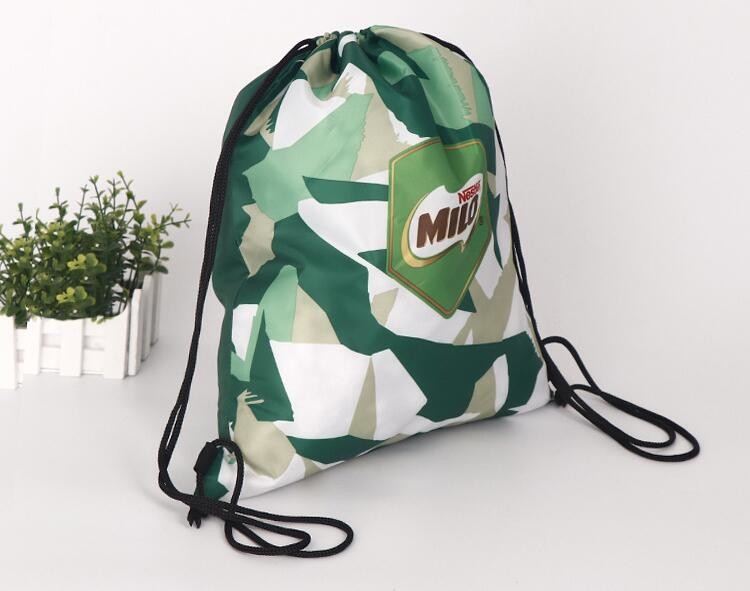 Outdoor Use 210D Sample Shoe Polyester Drawstring Bag,fashionable pattern printing polyester foldable shopping bag PACK