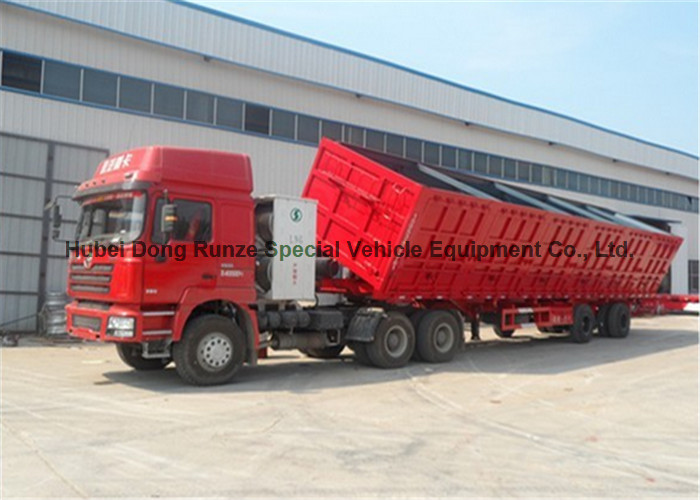3 axles end tipping semi trailer/rear dump semitrailer for truck 50 - 60 Ton