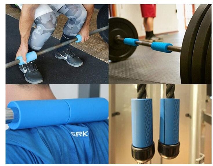 Soft Silicone Barbell Grips Fit Standard Barbell Dumbell Handles Bar Grips For Weightlifting