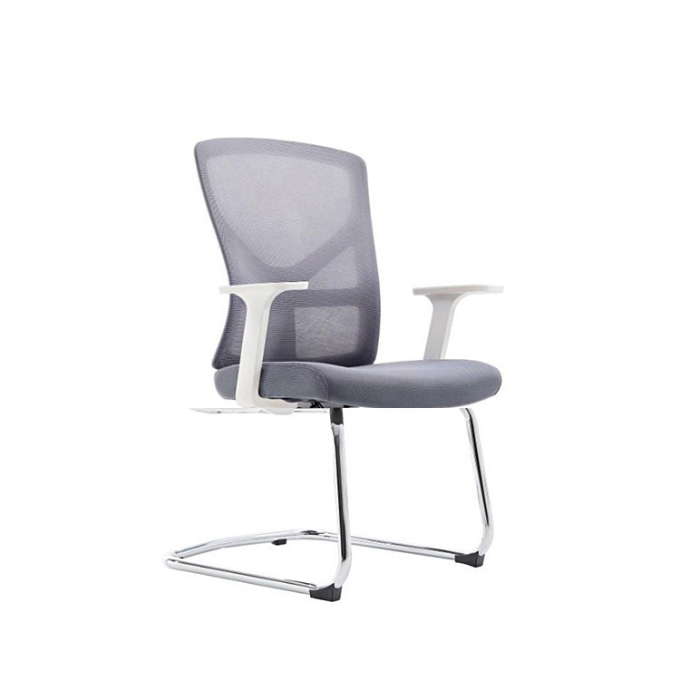 Gray Swivel Mesh Back Office Chair With Lumbar Support And Armrest