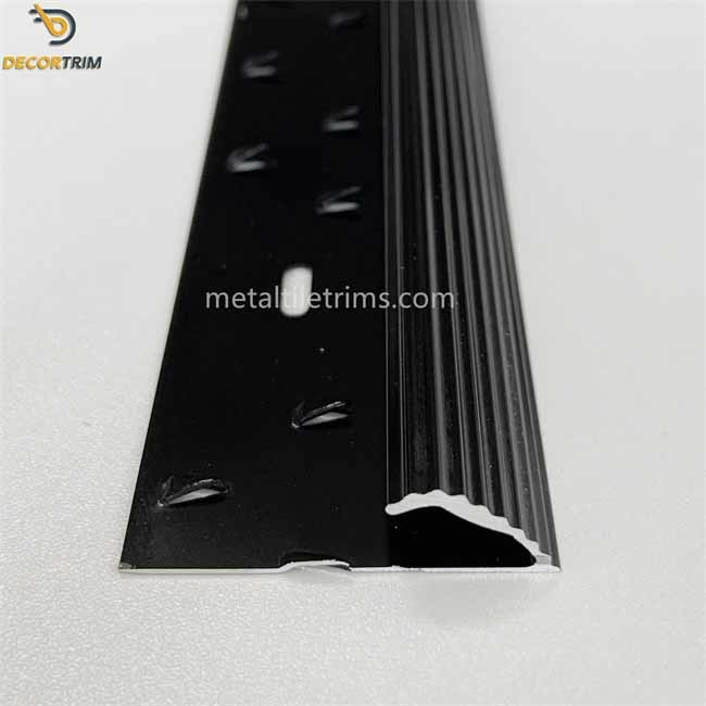 Anodized Black Carpet Edge Transition Strip Trim 7.7mm Thickness