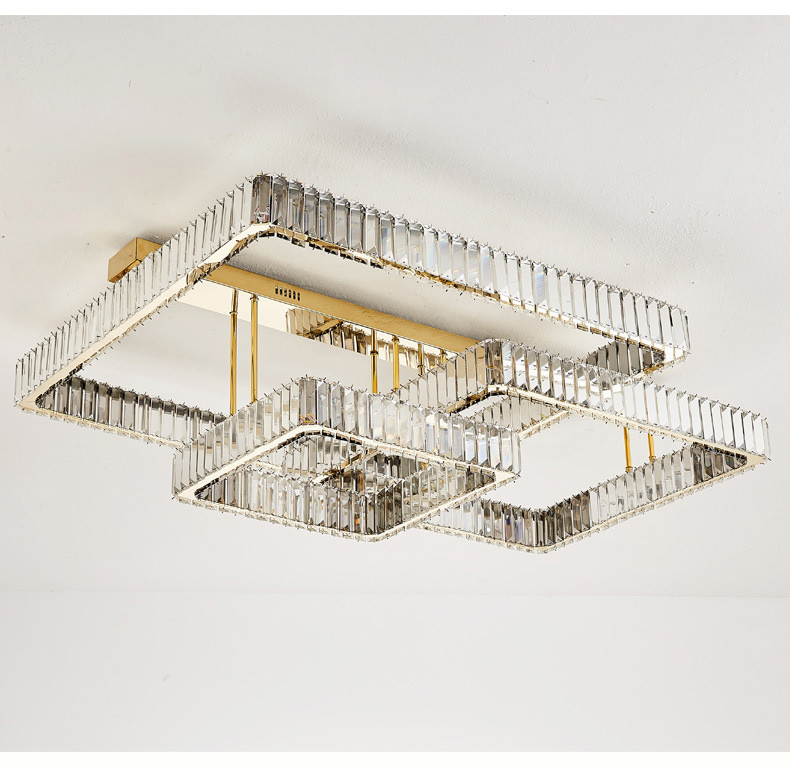 Luxury Living Room Smart Led Chandelier Modern Hall Glossy K9 Crystal Ceiling Chandelier(WH-CA-104)