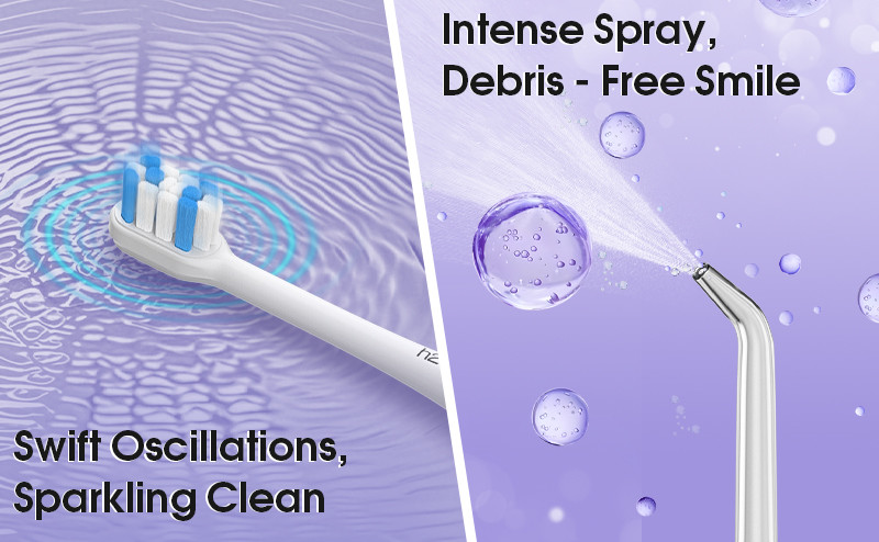 Electric Toothbrush With Water Flosser 2 In 1 IPX7 USB C Rechargeable Dental Water Floss Irrigator Dental Teeth Cleaning
