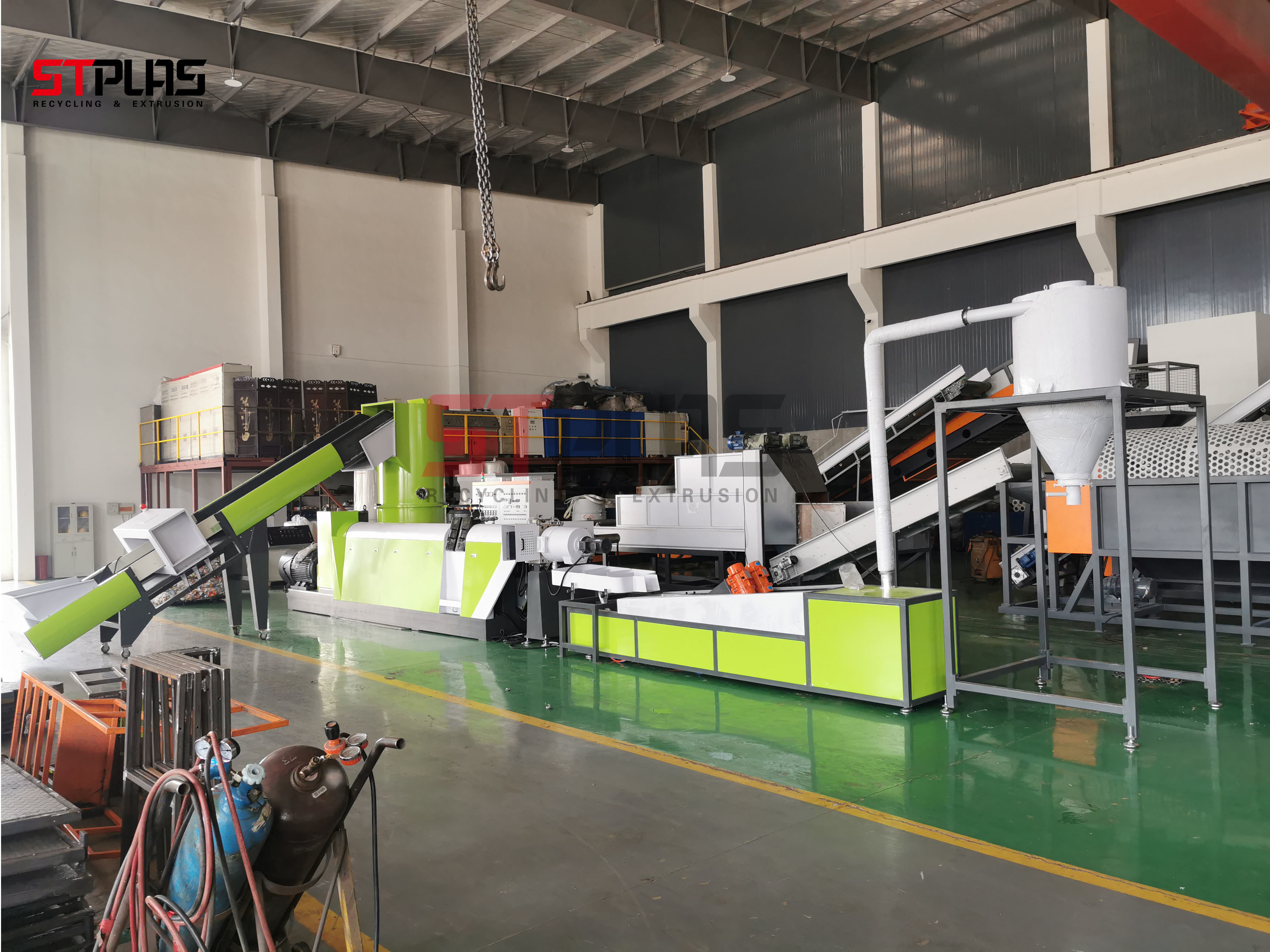 PE Pellet Recycling Machine With Water Cooling System Capacity 200-1000kg/H