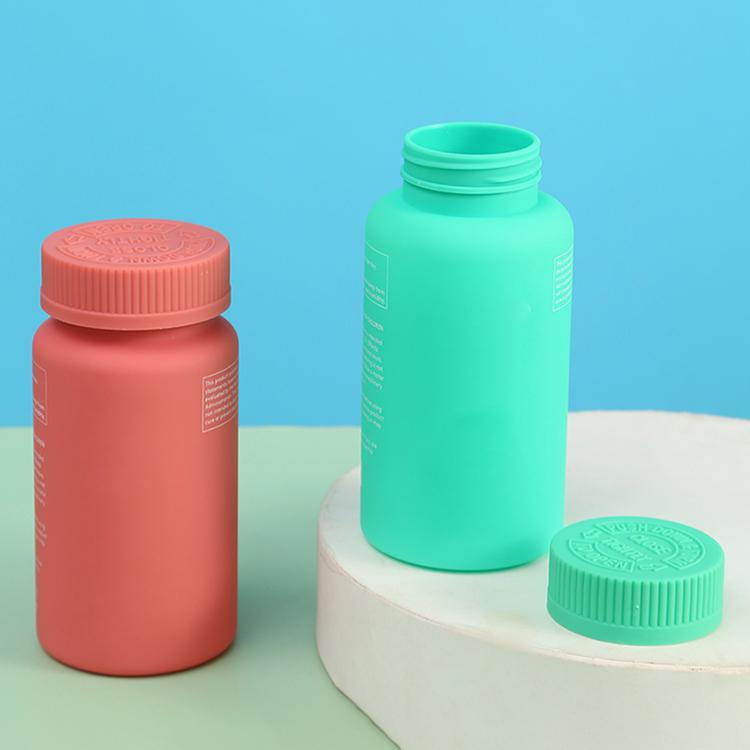 Customized Accepted Logo 150Ml Red Pink Empty Supplement Vitamin Capsule Pill Plastic Bottle for Custom Packaging