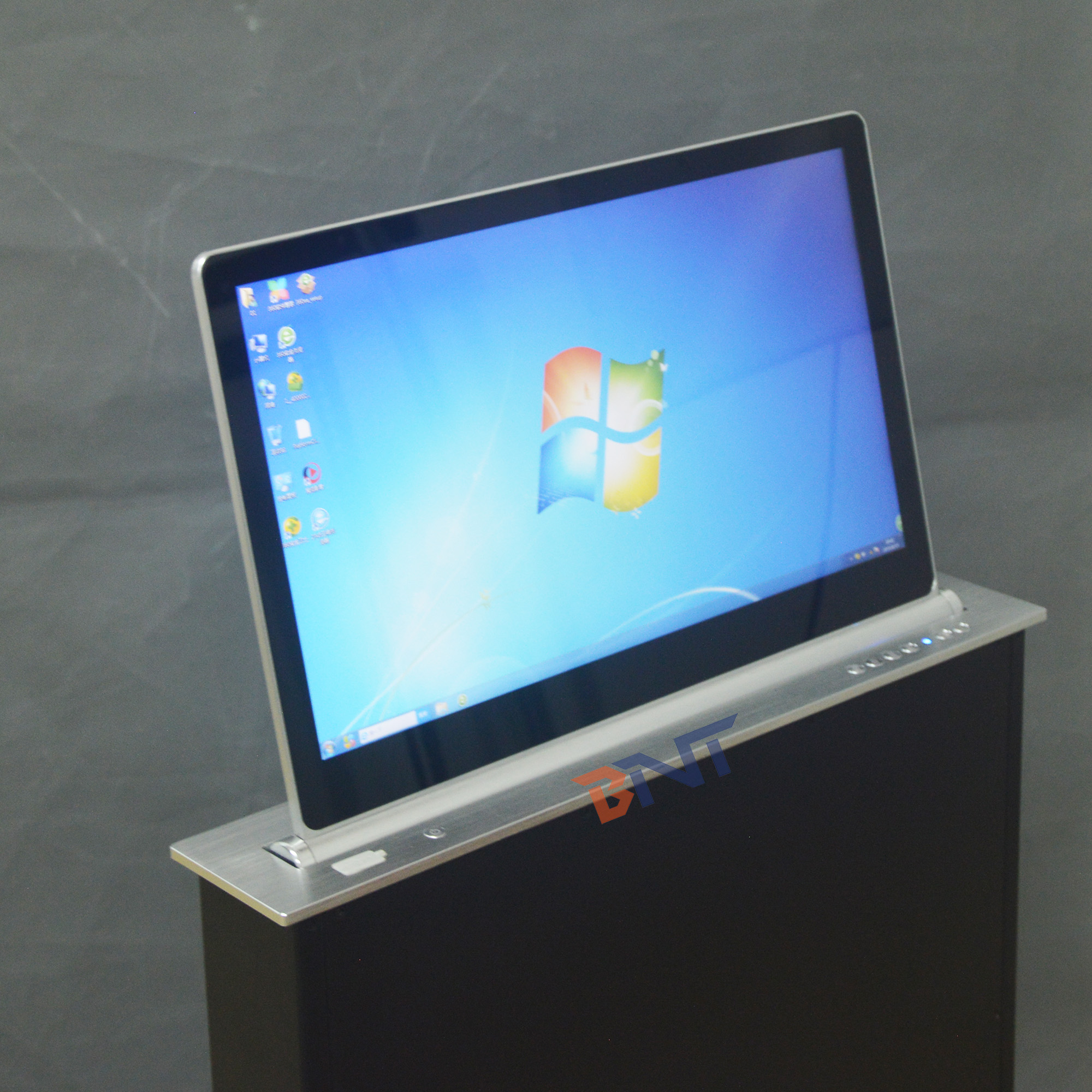 15.6 inch FHD screen computer desk lcd monitor lift with backside mini name screen