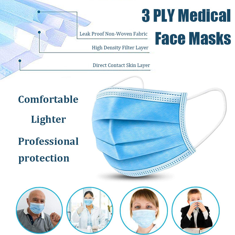 Safety Mouth Medical Mask 3 Layer Protective Mask For Personal Health