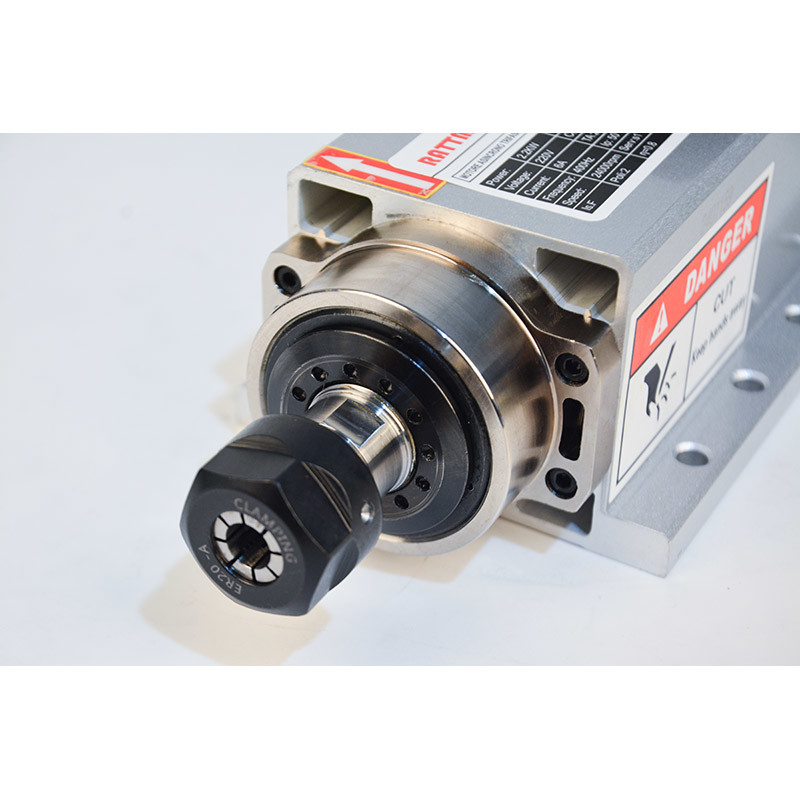 ER20 Air Cooled CNC Spindle Motor 2.2kw 4 Pcs Bearings Square With Flange