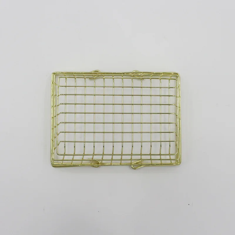 Custom Supermarket Accessories Stainless Steel Gold Nail Polishes Shopping Basket