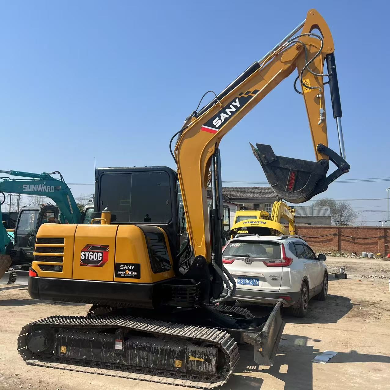 6 Ton Sany 60CPro Used Crawler Excavators Small Construction Equipment With 0.21m³ Bucket Capacity