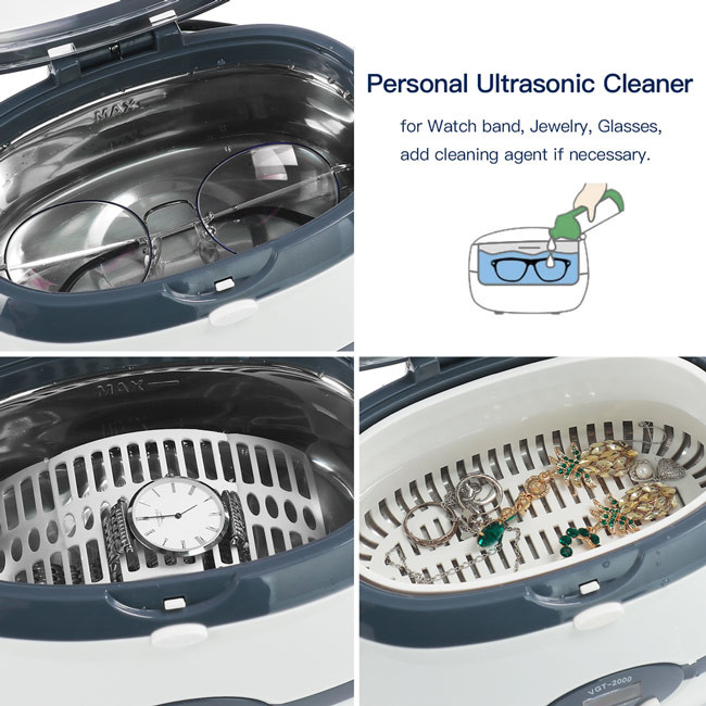 5 Timer Cycles Small Ultrasonic Cleaner Machine Digital GT SONIC 40kHz 600ml