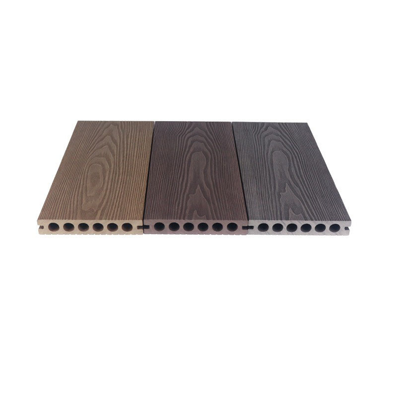3D Outdoor Wood Plastic Composite Flooring WPC Floor Panel 140x25mm Brown Insulation Courtyard Platform