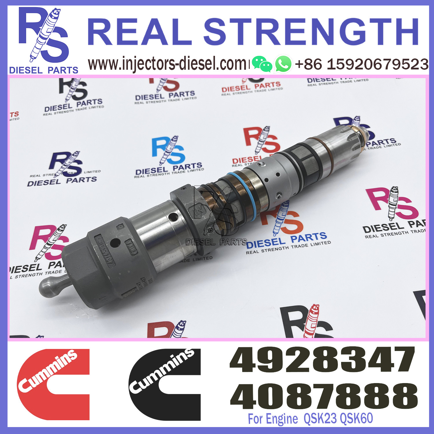 QSK23 QSK45 QSK60 Diesel Engine Fuel Systems Injector 4928345 4928346 4928347