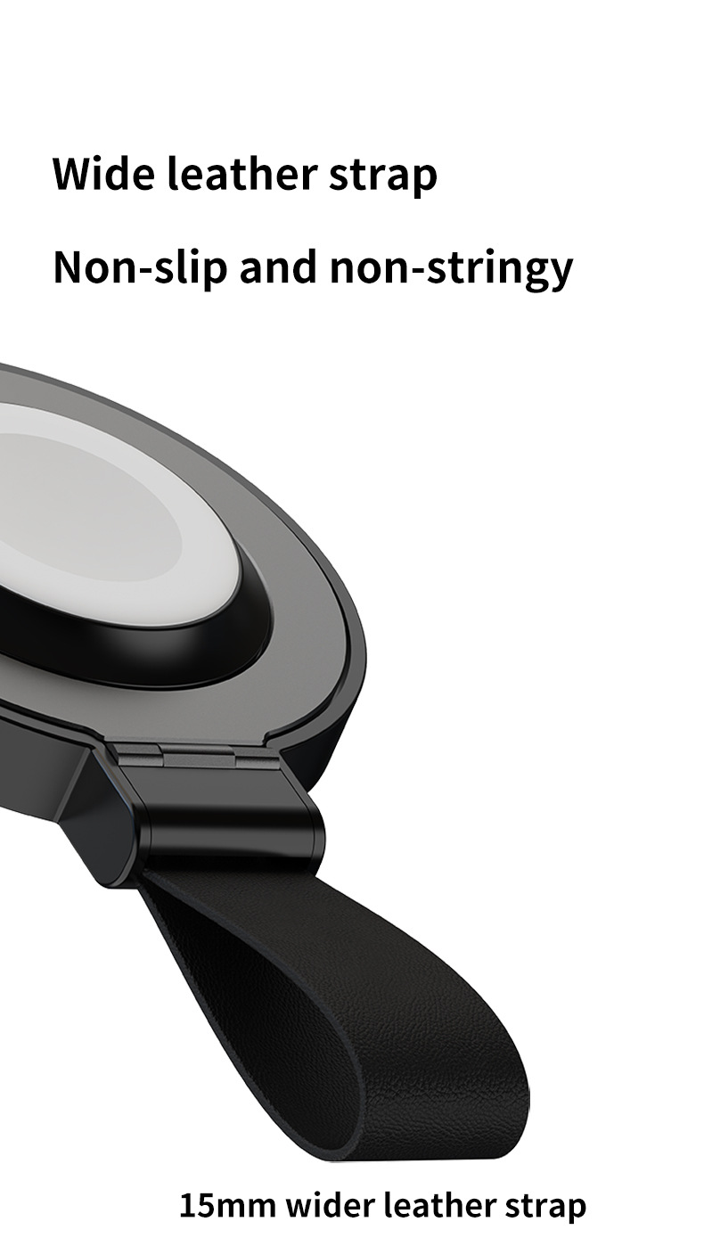 2 In 1 Foldable Mini Magnetic Finger Ring Wireless Charger with ABS PC Aluminum Alloy Material