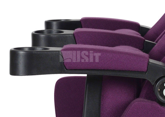 Commercial Steel Frame Public Theater Seating Purple Color With Rocker Back