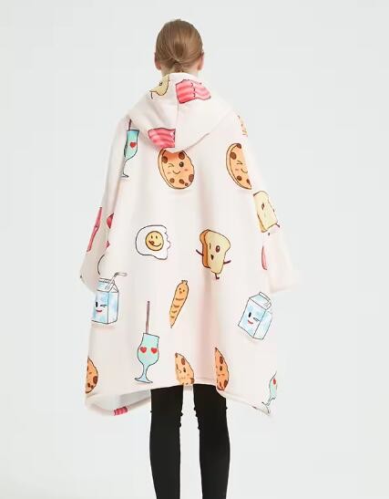 One Size Anti Pilling Oversized Hooded Blankets For Adult Kids