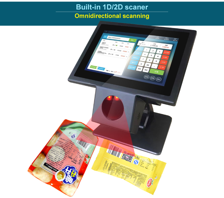 Windows/Android 10.0 System 10.1'' Touch Verifier All In One for Supermarket POS Systems