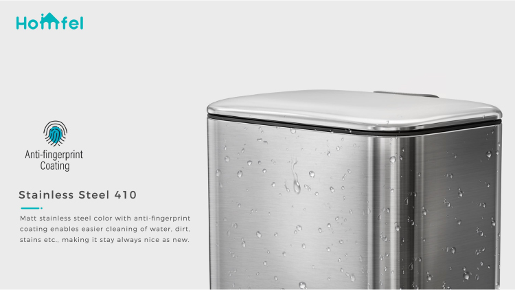 2 Division Stainless Steel Pedal Bin Household Trash Can for Stylish and Sustainable Recycling Solution
