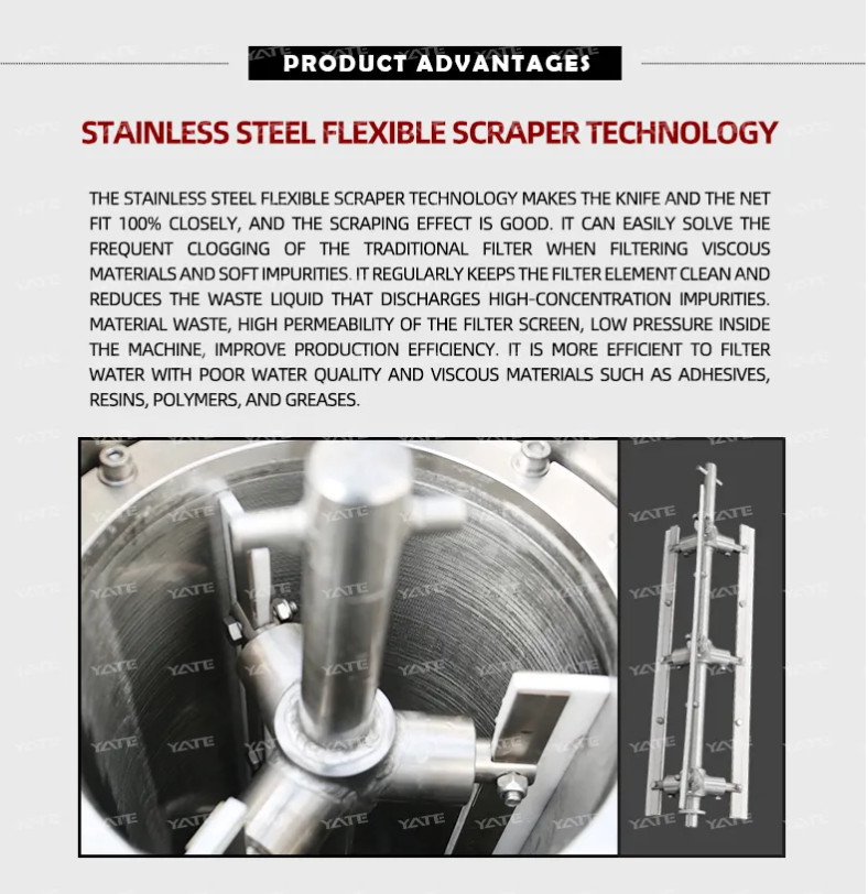 SS304 Automatic Self Cleaning Filter PTFE Housing Filter Stainless Steel