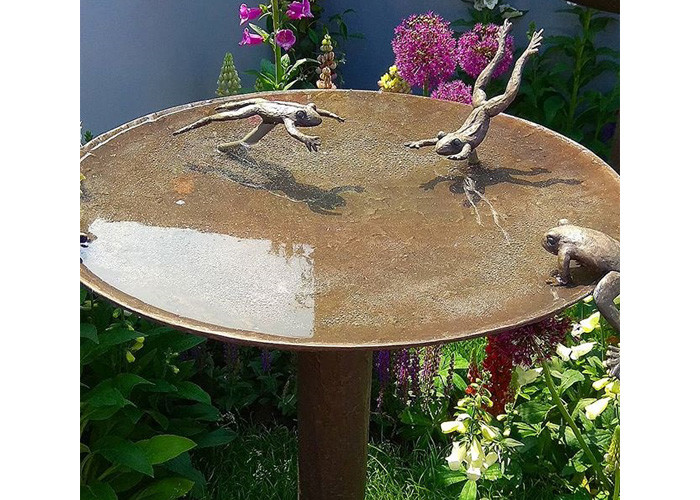 Casting Frog Bath Bowl Antique Imitation Bronze Garden Sculptures
