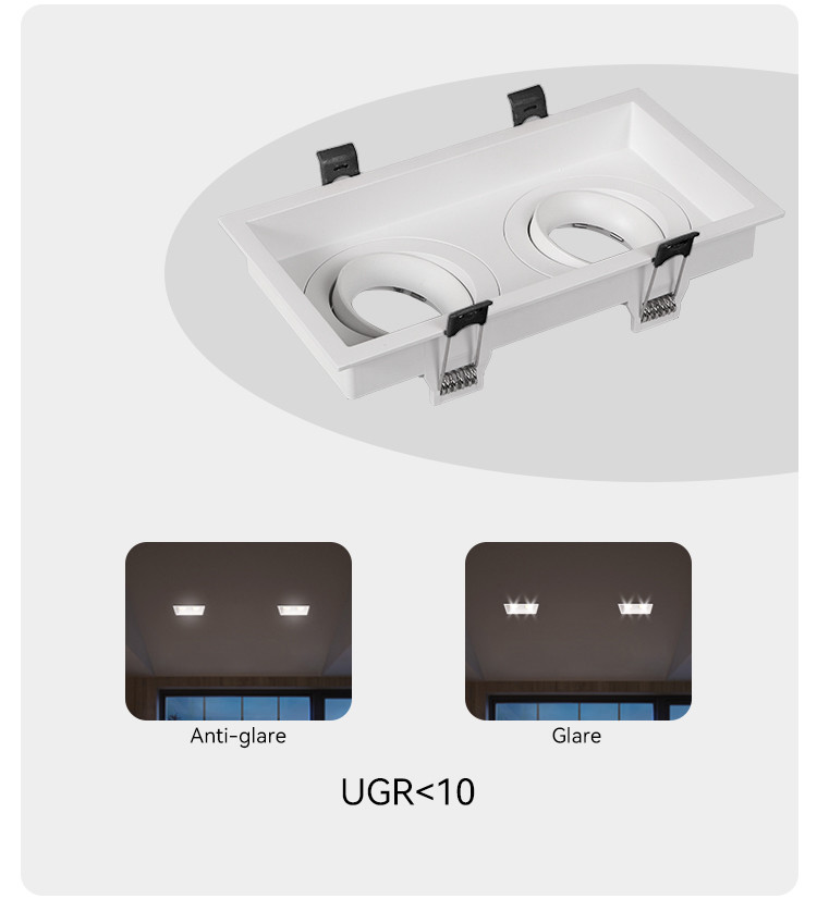 Versatile Anti-Glare GU10 Recessed Spotlight Frame For Tailored Commercial Lighting Solutions