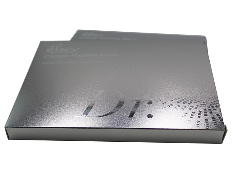 Beauty Cosmetic Face Mask Packaging Box Custom Design Silver Color Paper