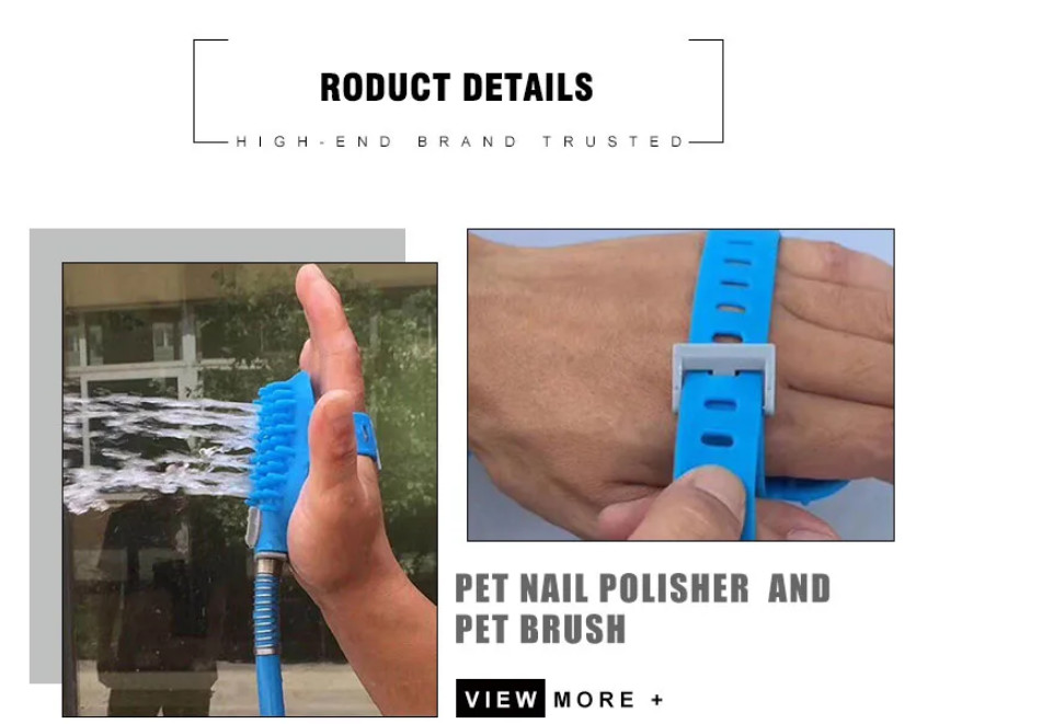 Silicone Dog Shower Sprayer Sustainable Dog Hair Grooming Kit