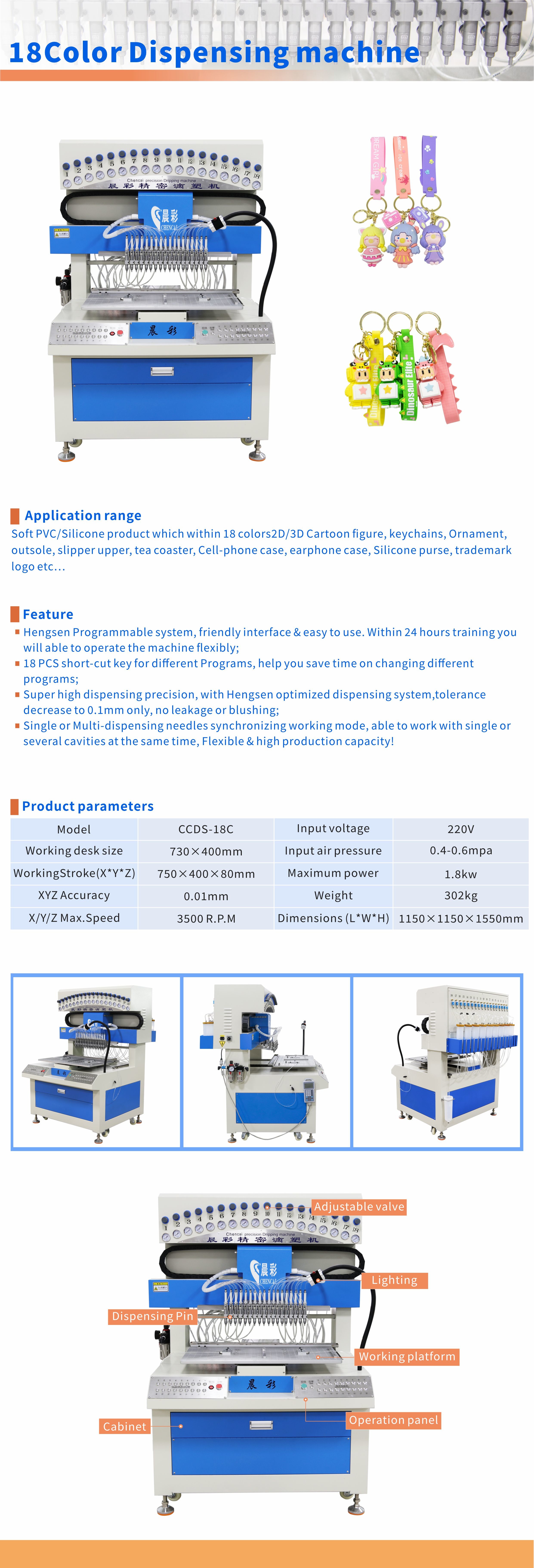 18 Colors Rubber Slippers Making Machine For Making Silicone Products