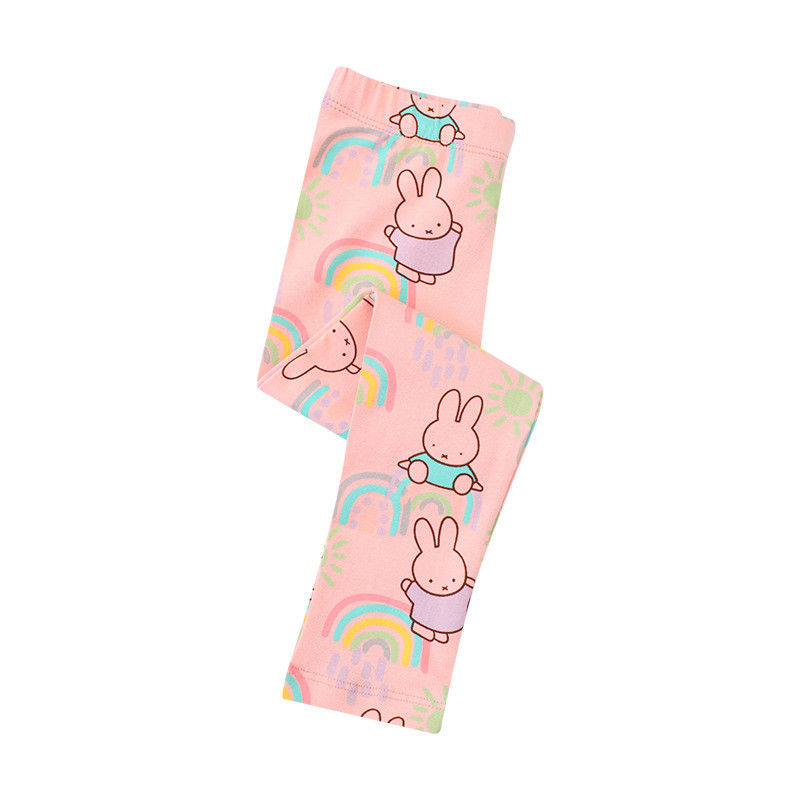 Pink Full Print Knitted Autumn Junior Girls' Pants Pants and Leggings