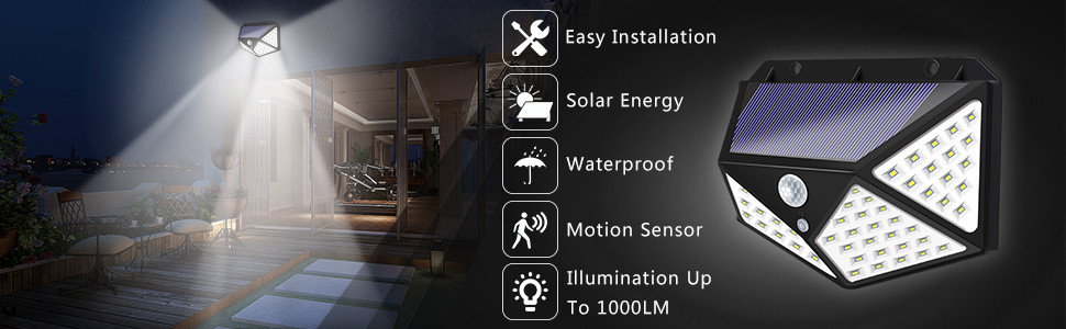 IP65 Solar Sensor Wall Light 135*98MM LED Outdoor Garden Light High Brightness
