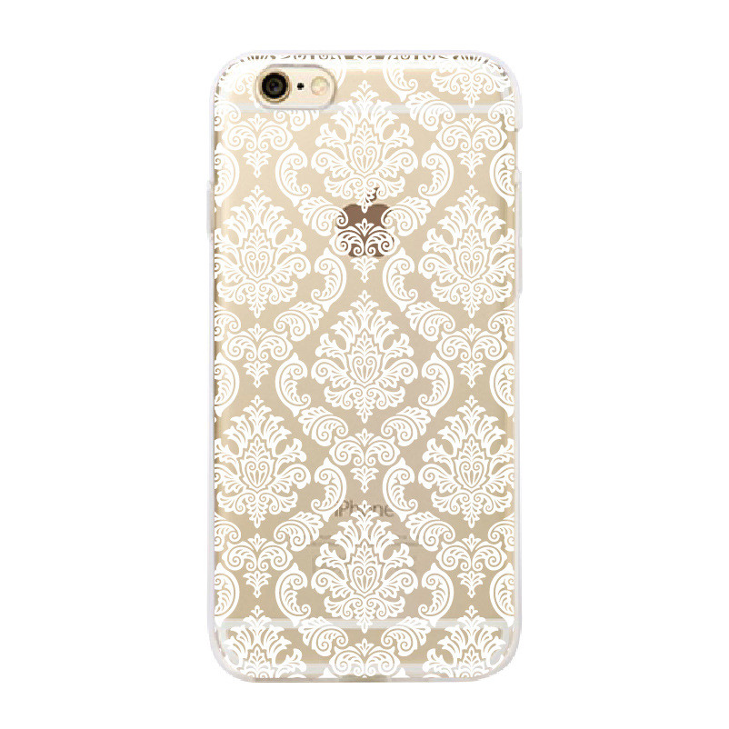 Soft Rubber Designer Cell Phone Cases For Iphone 6s Lace Flower Mandala