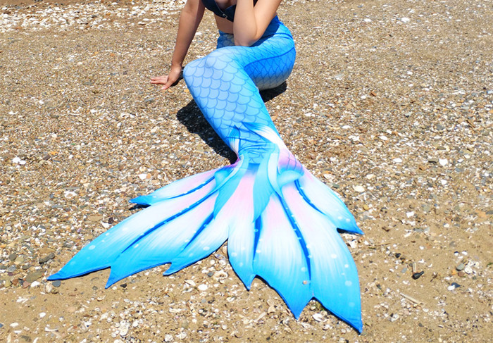 Breathable Ladies Mermaid Tail Graceful Flower Shaped Fin High Elasticity Fabric Mermaid Tail Beach dress