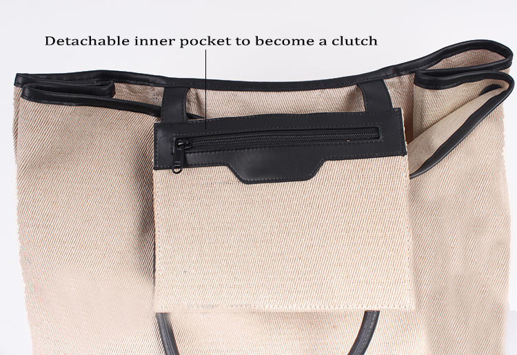 Shopper Twill Linen Polyester Crossbody Bag With Customized Logo