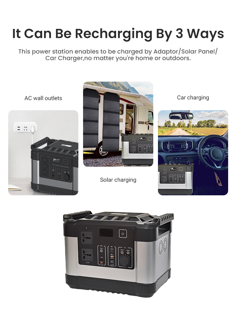 300000mAh Lithium Battery Portable Power Station 1000 Watt Solar Generator AC220v 110v
