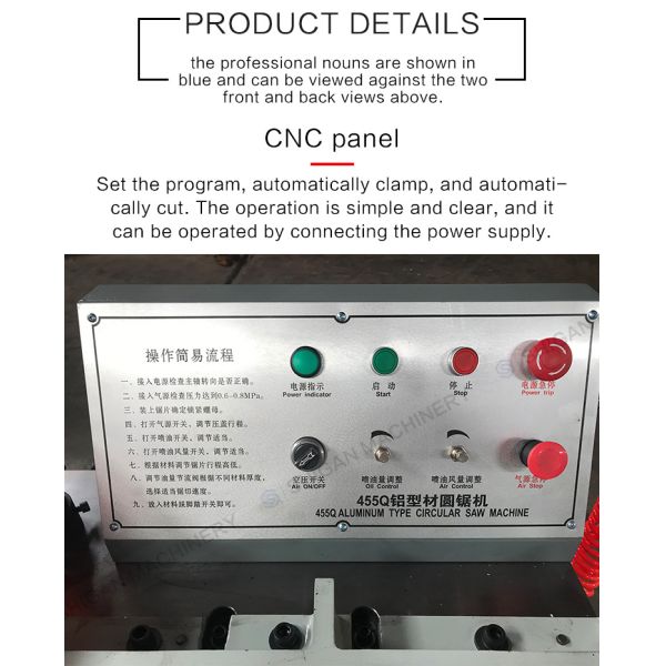 XS-455AL Pneumatic Aluminum Cutting Machine Aluminum Alloy Cutting Machine for 45 Degree