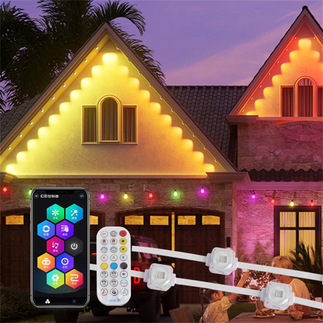 Outdoor Christmas Decoration 160 Led RGBW SMD5050 Eave Lights with Remote Control