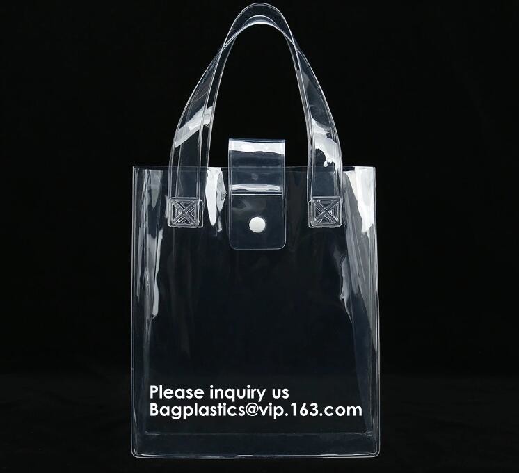 Clear Duffel Gym Bag Transparent PVC Carry Bag With Shoulder Strap,Cosmetic Carry Bag Magnet Pockets Detachable Shoulder