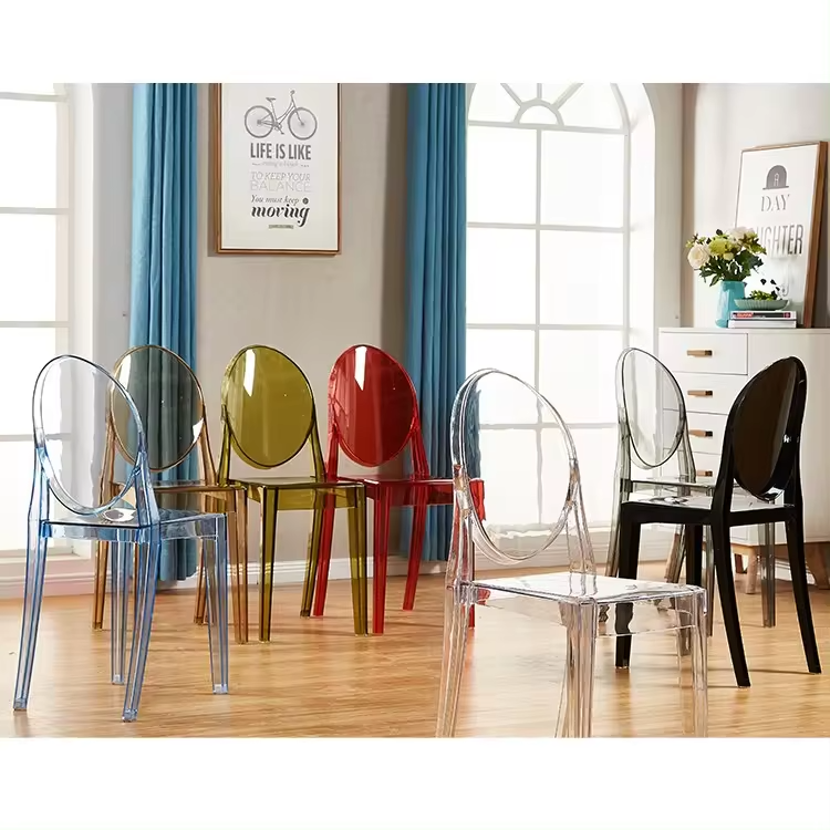 Colourful Pink Chiavari Chairs Polycarbonate Stackable Chiavari Chairs