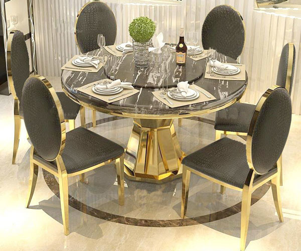 Home Luxury Dining Table And Chairs 1.5 Meter Diameter Round Dining Table