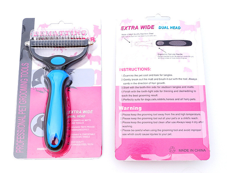 Wholesale Pet Double Sided Knotting Hair Brush Special Grooming Rake Comb For Dogs And Cats