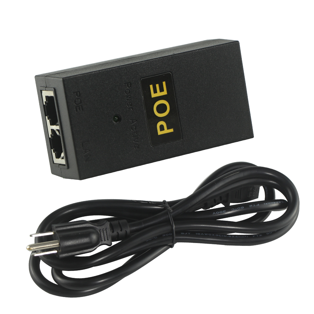 110V-240V 50-60Hz 24V 1A POE Injector Adapter For Security CCTV IP Camera